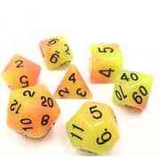 (Yellow+Orange) Blend Color Glow in the dark dice